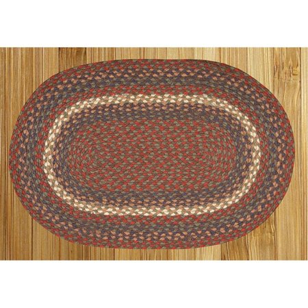 CAPITOL EARTH RUGS BurgundyGray Jute Braided Rug 7040